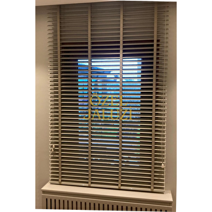 Krem 50 Mm Ahşap  Jaluzi 150x250 cm