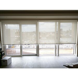 Beyaz Sun Screen Stor Perde 1. Kalite Sun Screen Perde 140x180 cm
