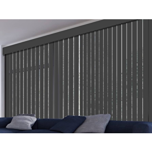 Antrasit Pvc Dikey Perde  Döndürülebilen Tam Açık Ya Da Tam Kapalı  Pvc Dikey 250x260 cm
