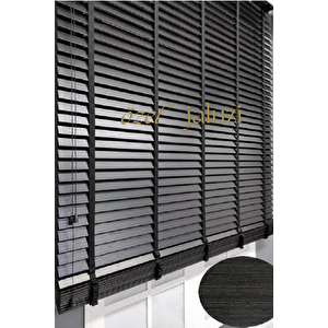 Siyah 50 Mm Ahşap Görünümlü Jaluzi 80x200 cm