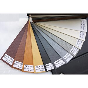 Kahverengi 50 Mm Ahşap Görünümlü Jaluzi