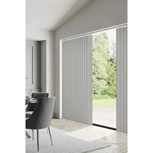 Gri Blackout Dikey Perde  Döndürülebilen Tam Açık Ya Da Tam Kapalı   Kumaş Dikey 230x200 cm