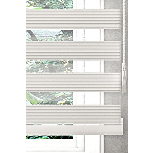 Ekru Dar Piliseli Zebra Perde 80x200 cm