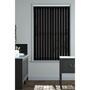 Siyah Screen Kumaş Dikey Perde  Döndürülebilen Tam Açık Ya Da Tam Kapalı  Screen Kumaş Dikey 190x250 cm