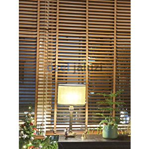 Açık Kahverengi 50 Mm Ahşap  Jaluzi