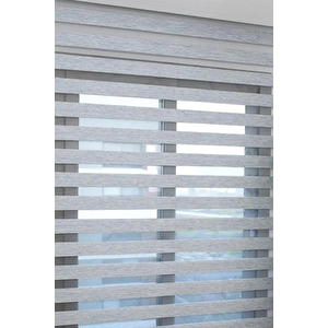 Gri Bambu Kumaş Zebra Stor Perde Etek Dilimsiz 1. Kalite 50x220 cm