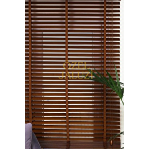 Kahverengi̇ 50 Mm Ahşap  Jaluzi 130x150 cm