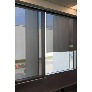 Antrasit Sun Screen Stor Perde 1. Kalite Sun Screen Perde 130x270 cm