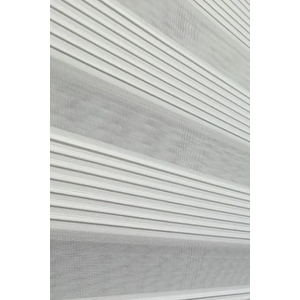 Beyaz Dar Piliseli Zebra Perde 210x240 cm