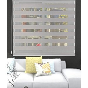 Ithal Gri Düz Zebra Stor Perde 130x180 cm