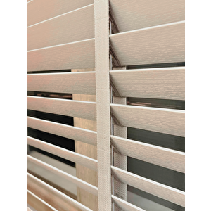 Açık Gri 50 Mm Ahşap Görünümlü Jaluzi 60x200