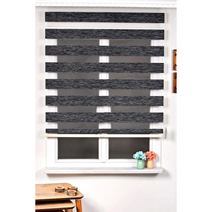 Antrasit Bambu Kumaş Zebra Stor Perde Etek Dilimsiz 1. Kalite 120x200 cm