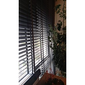 Antrasit 50 Mm Ahşap  Jaluzi 100x220 cm