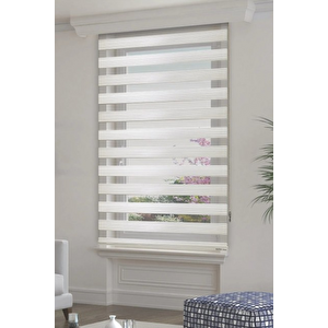 Krem Geniş Piliseli Zebra Perde 150x200 cm