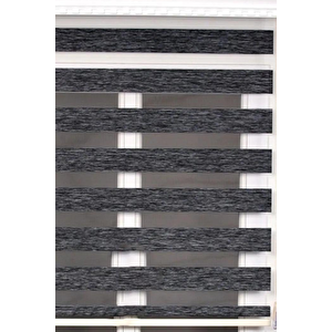 Antrasit Bambu Kumaş Zebra Stor Perde Etek Dilimsiz 1. Kalite 200x200 cm
