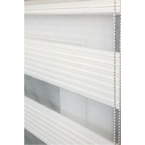 Krem Geniş Piliseli Zebra Perde 60x260 cm