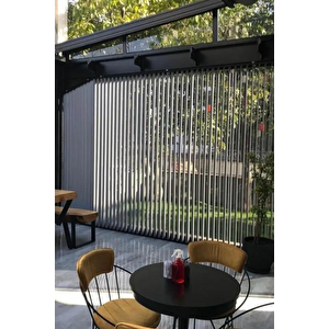 Gri Pvc Dikey Perde  Döndürülebilen Tam Açık Ya Da Tam Kapalı  Pvc Dikey 200x260 cm