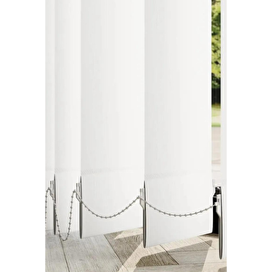 Beyaz Blackout Dikey Perde  Döndürülebilen Tam Açık Ya Da Tam Kapalı   Kumaş Dikey 200x220 cm