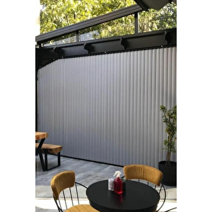 Gri Pvc Dikey Perde  Döndürülebilen Tam Açık Ya Da Tam Kapalı  Pvc Dikey 250x250 cm 