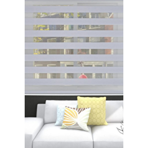Gri Geniş Piliseli Zebra Perde 120x220 cm