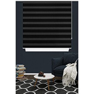 Ithal Siyah Düz Zebra Stor Perde 170x240 cm