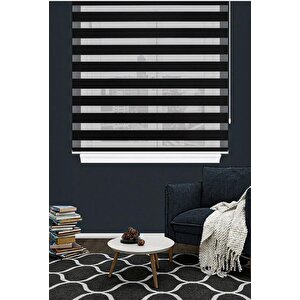 Ithal Siyah Düz Zebra Stor Perde 100x200 cm
