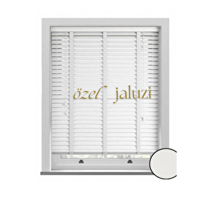 Beyaz 50 Mm Ahşap Görünümlü Jaluzi 70x260 cm
