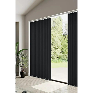 Siyah Kumaş Dikey Perde  Döndürülebilen Tam Açık Ya Da Tam Kapalı   Kumaş Dikey 120X210