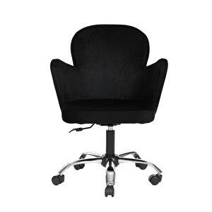 Krom Metal Ayaklı Ofis Çocuk Odası Çalışma Sandalyesi (ayarlanabi̇li̇r) Kelebek Siyah