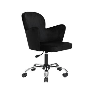Krom Metal Ayaklı Ofis Çocuk Odası Çalışma Sandalyesi (ayarlanabi̇li̇r) Kelebek Siyah
