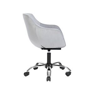 Krom Metal Ayaklı Ofis Çocuk Odası Çalışma Sandalyesi (ayarlanilabi̇li̇r) Monoko Gri