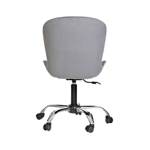 Krom Metal Ayaklı Ofis Çocuk Odası Çalışma Sandalyesi (ayarlanilabi̇li̇r) Açelya