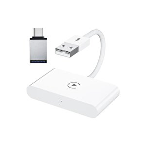 Hakopro Araç İçi Apple Cihazlar İle Uyumlu Kablosuz Carplay Adaptörü Wireless Carplay Çevirici Beyaz