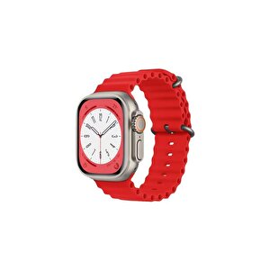 Apple Watch 42mm / 44mm / 45mm/ 49mm Uyumlu Akıllı Saat Kordonu Kırmızı