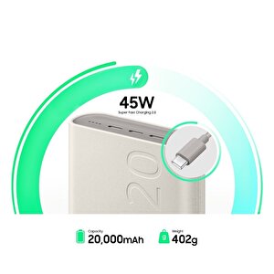 45w Super Fast Charging 3 Type-c Çıkışlı 20000mah Led Göstergeli Pd3.0 Powerbank P4520x