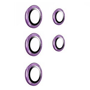 Samsung S24 Ultra İle Uyumlu Darbeye Dayanıklı Safir Kamera Lens Koruyucu Mor