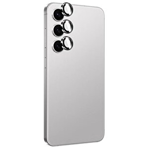 Samsung S24 Ultra İle Uyumlu Darbeye Dayanıklı Safir Kamera Lens Koruyucu Gri