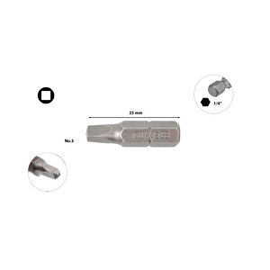 Kare Uçlu Bits No 3 X 25 Mm Cb/843
