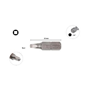 Kare Uçlu Bits No 2 X 25 Mm Cb/842