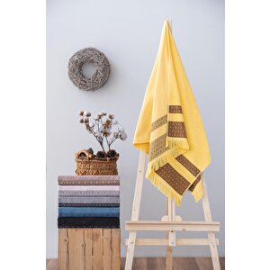 %100 Pamuk Twins Havlu 75x150 Sarı