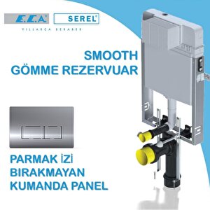 Serel Smooth Asma Klozet İçin Metal Ayaklı Gömme Rezervuar Tam Takım Set