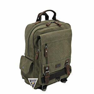 Ççs London 51565 Kanvas Laptop Sırt Çantası Haki