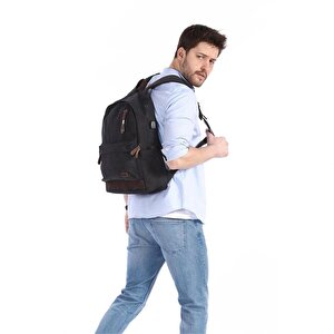 Ççs 51265 Usb Çıkışlı Kanvas Sırt Çantası Kahve