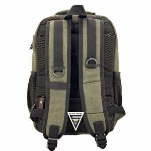 London 51567 Kanvas Laptop Bölmeli Sırt Çantası Yeşil U