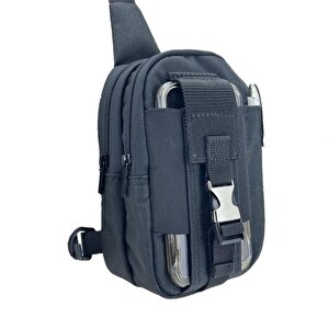Taktikal 610d Cordura Göğüs Ve Sırt Çantası Siyah