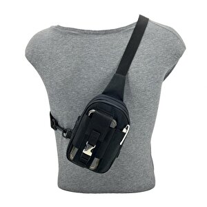 Taktikal 610d Cordura Göğüs Ve Sırt Çantası Siyah
