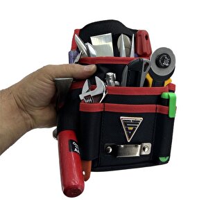 Alet Edevat Palaskalı Elektrikçi Tekniker Bel Çantası Siyah