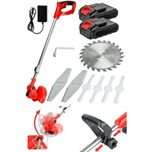 Red99 Çift Akülü 21000vl Kömürsüz Turbo Motor  Çim Çalı Ot Biçme Tırpanı Döner Teleskopik Uzatma Kol