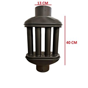 Baca Ci̇mri̇si̇ / Boy: 40 Cm / Çap: 13 Cm / Mat Si̇yah Emaye / Baba's Stove
