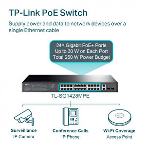 Tp-link Tl-sg1428pe 28port 10/100/1000 Yöneti̇lebi̇li̇r Poe Switch